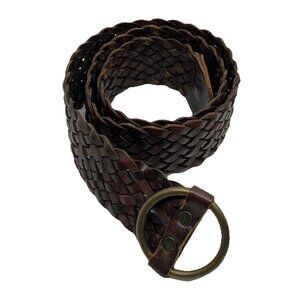 Y2K Eddie Bauer Braided Leather Belt Womens S/M Make in UK Boho Hippie Witchy